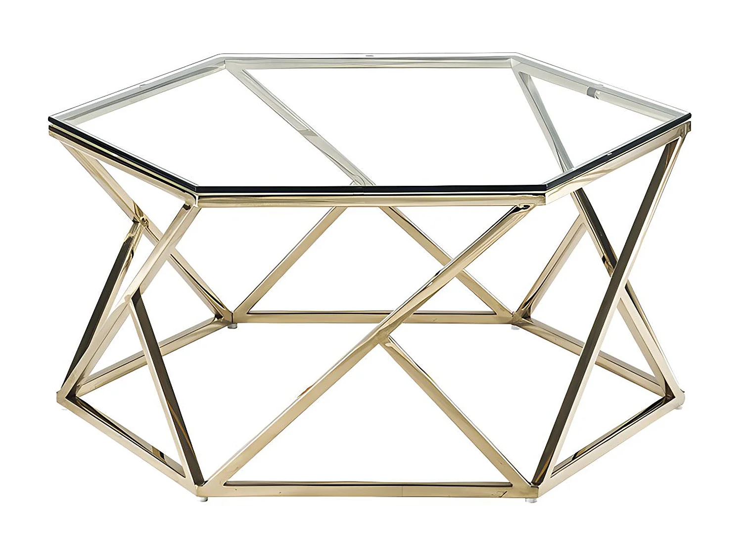 Table basse en verre trempé et acier inoxydable - Doré - KERIANE de Pascal MORABITO