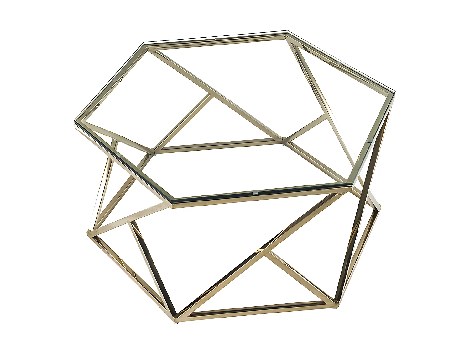 Table basse en verre trempé et acier inoxydable - Doré - KERIANE de Pascal MORABITO