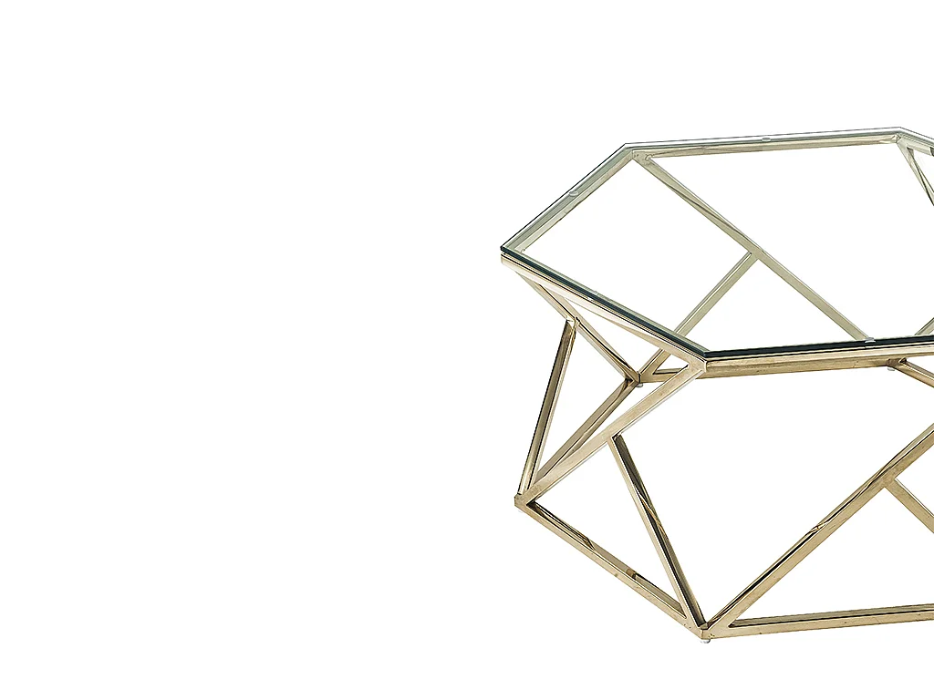 Table basse en verre trempé et acier inoxydable - Doré - KERIANE de Pascal MORABITO