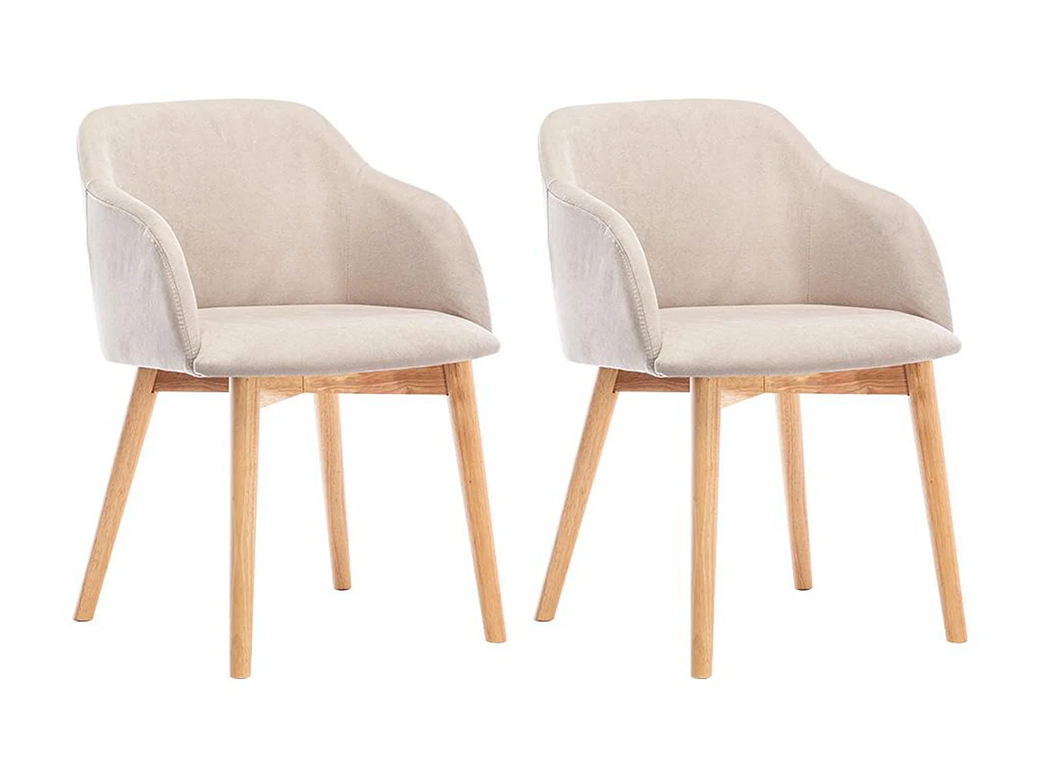 Sedia Tessuto e Hevea Beige - Lotto di 2 - JELISA