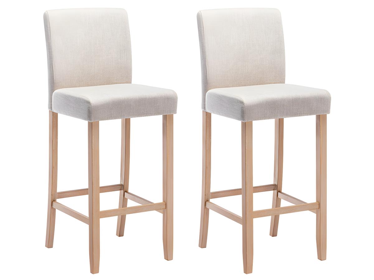 Barhocker 2er-Set - Stoff - Beige - ROVIGO günstig online kaufen