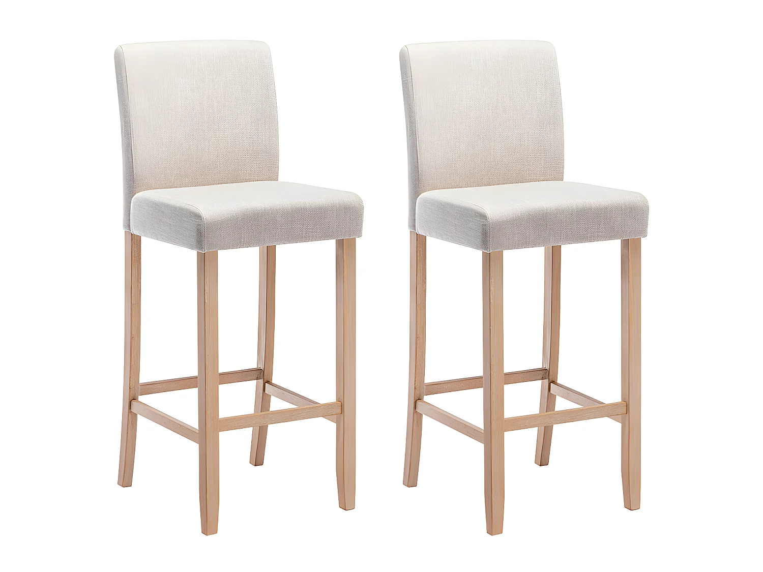 Juego de 2 taburetes de bar - Tela - Beige - ROVIGO