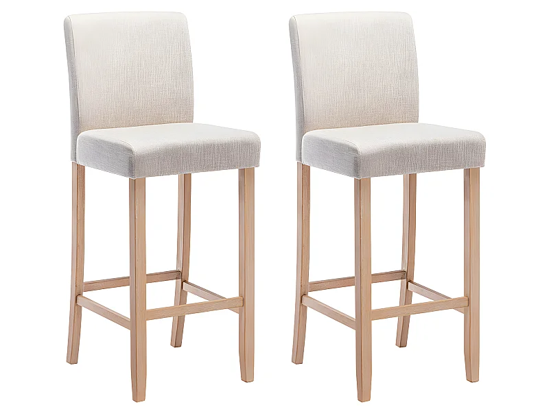 Barhocker 2er-Set - Stoff - Beige - ROVIGO