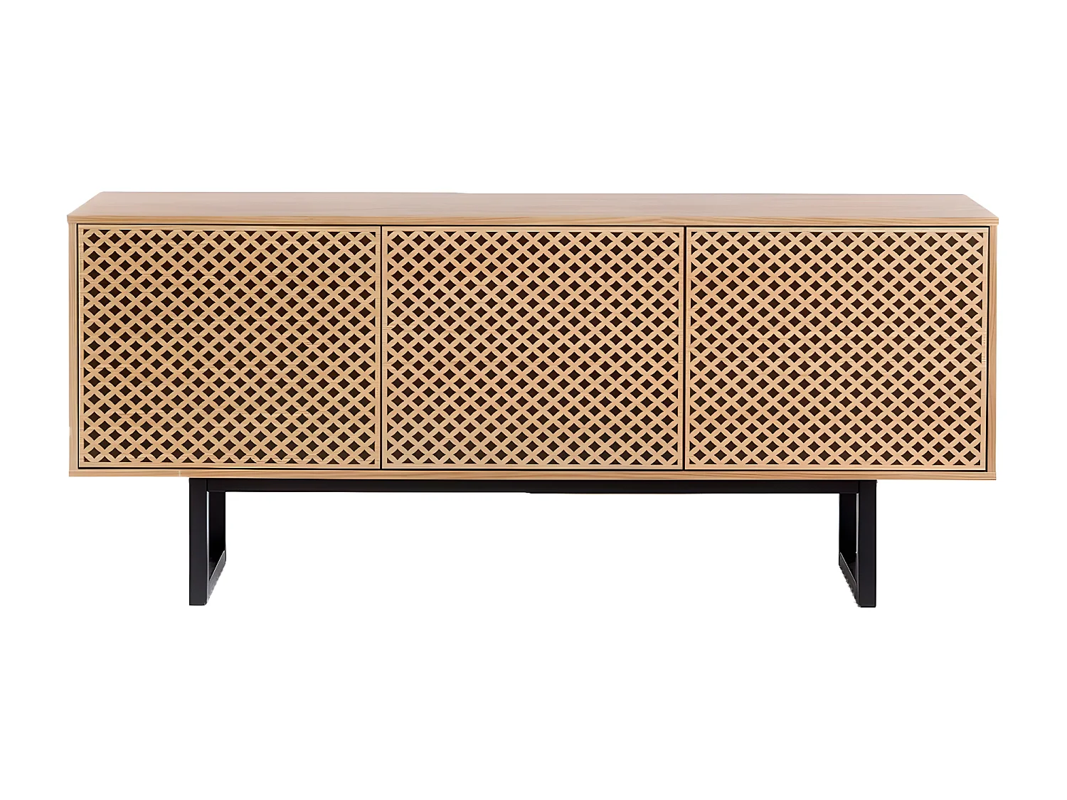 Buffet 3 Portes Diamant "Camden" 175cm Chêne & Noir