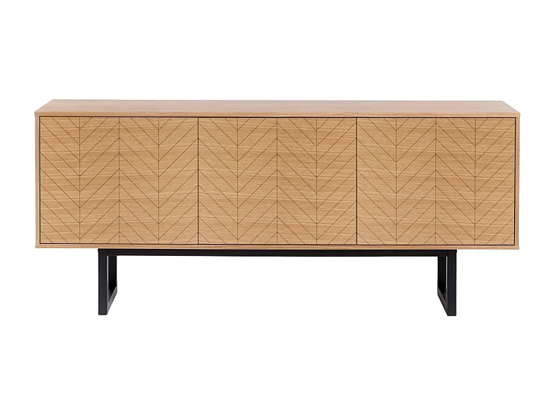 Buffet 3 Portes Triangle "Camden" 175cm Chêne & Noir