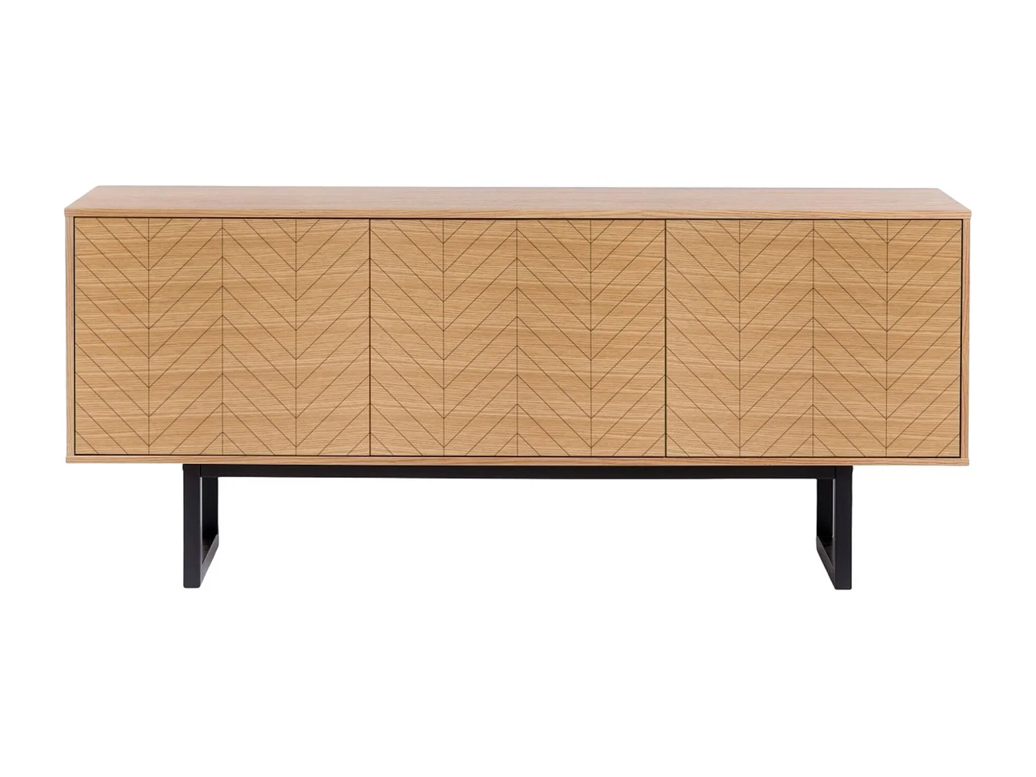 Buffet 3 Portes Triangle "Camden" 175cm Chêne & Noir