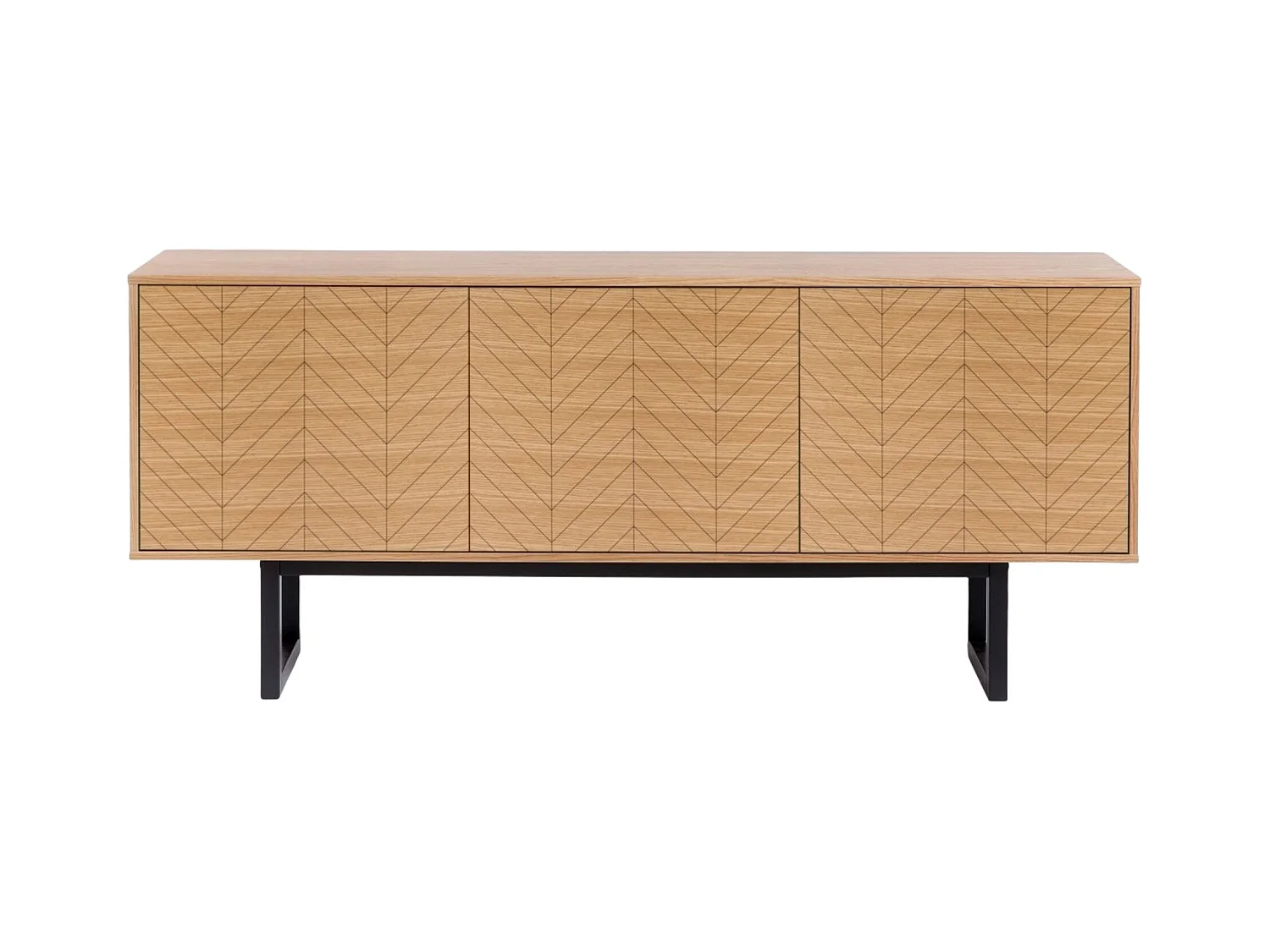 Buffet 3 Portes Triangle "Camden" 175cm Chêne & Noir