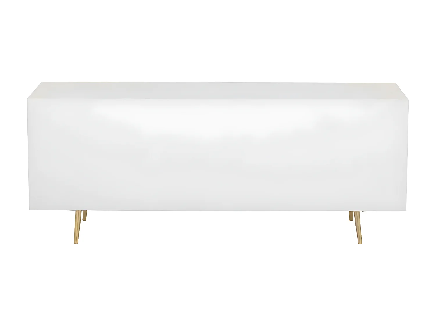 Buffet 4 Tiroirs & 2 Portes "Remina" 150cm Blanc & Or