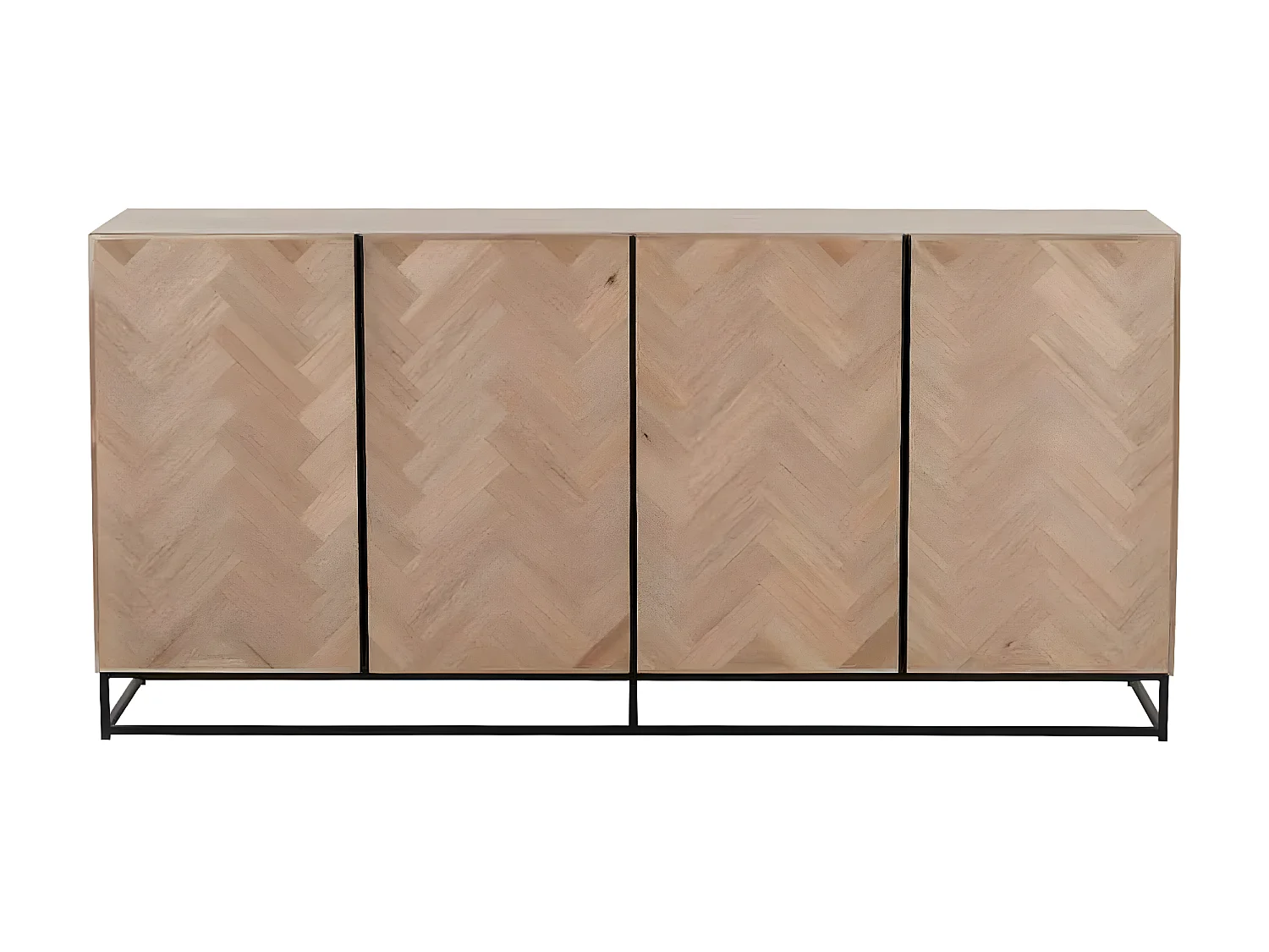 Buffet 4 Portes "Miraza" 180cm Naturel & Noir