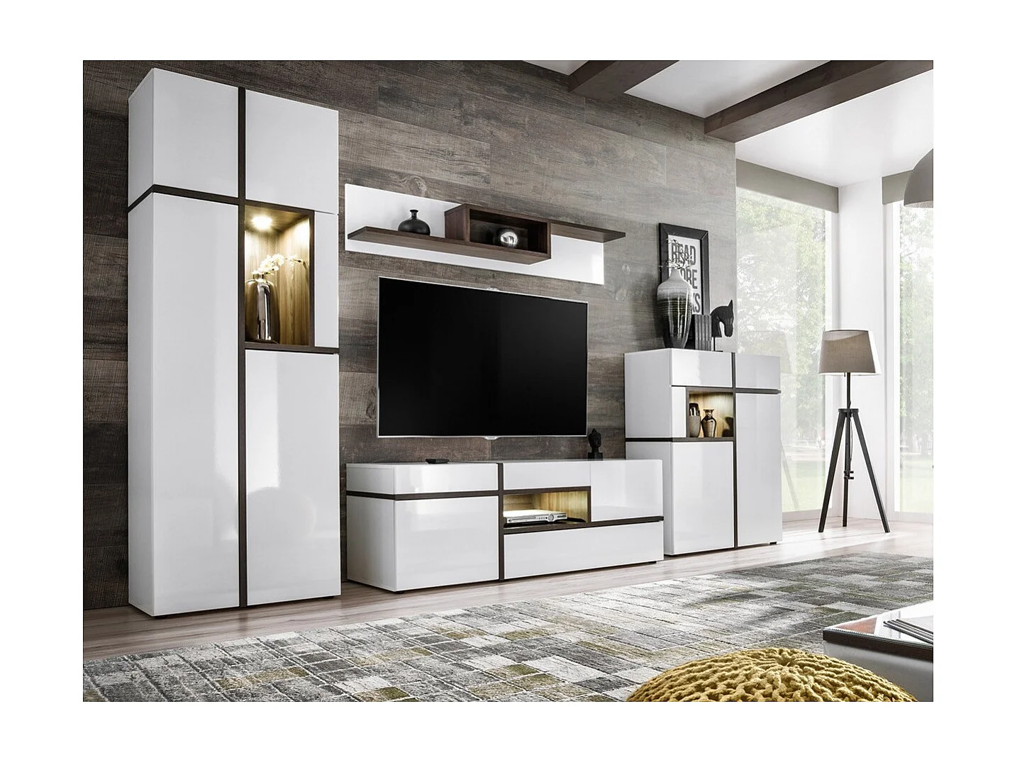 Buffet Design LED "Cross" 110cm Blanc