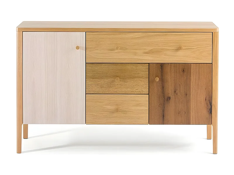 Armoire 2 Portes & 1 Tiroir "Flora" 80cm Chêne