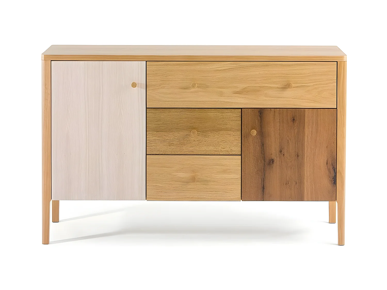 Armoire 2 Portes & 1 Tiroir "Flora" 80cm Chêne