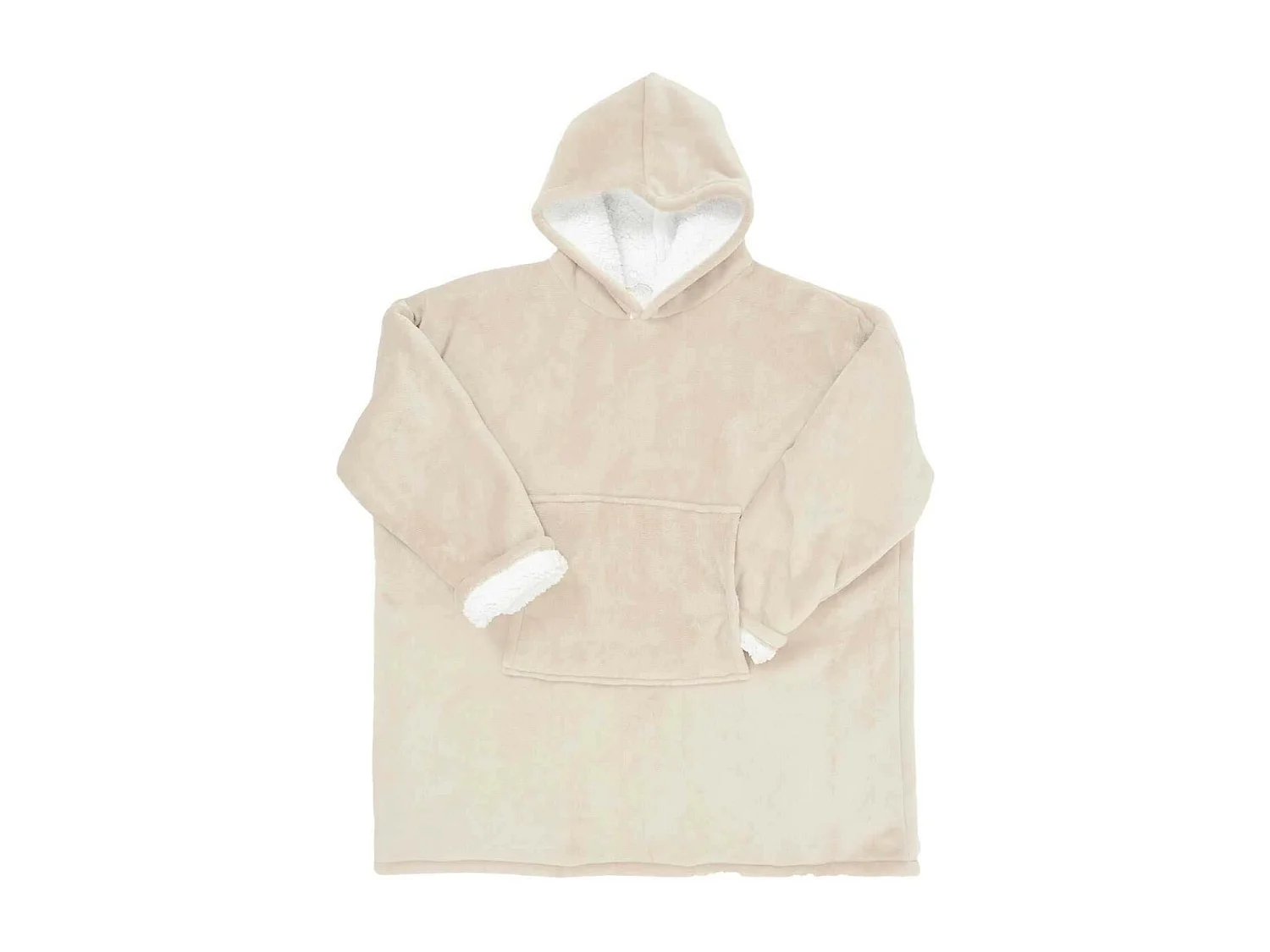 Sweat A Capuche Interieur Sherpa Lin Beige