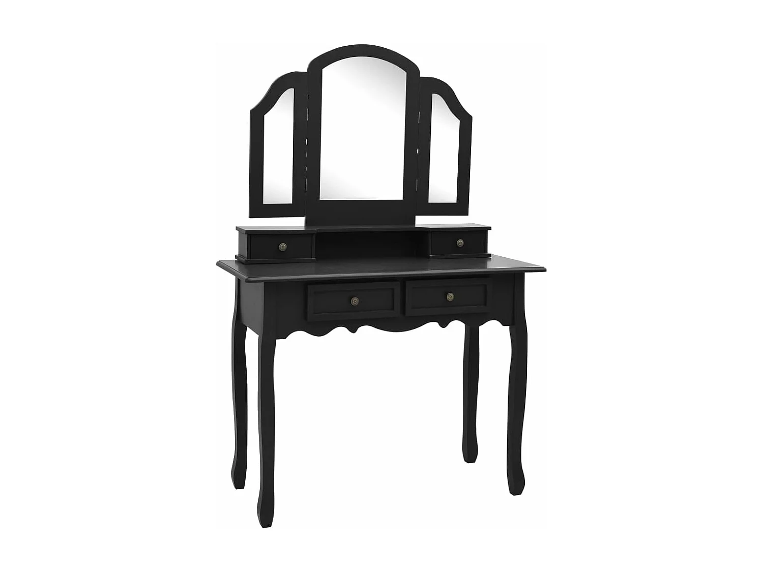 Conjunto de tocador y taburete 100 x 40 x 146 cm negro 02_0006227