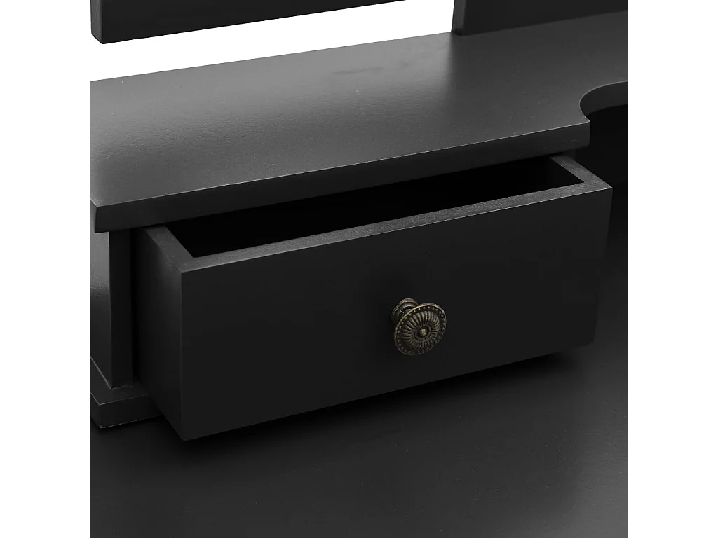Conjunto de tocador y taburete 100 x 40 x 146 cm negro 02_0006227