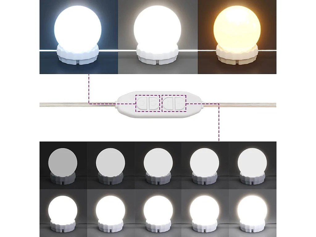 Coiffeuse avec led 130 grise 130 x 50 x 132.5 cm 02_0006415