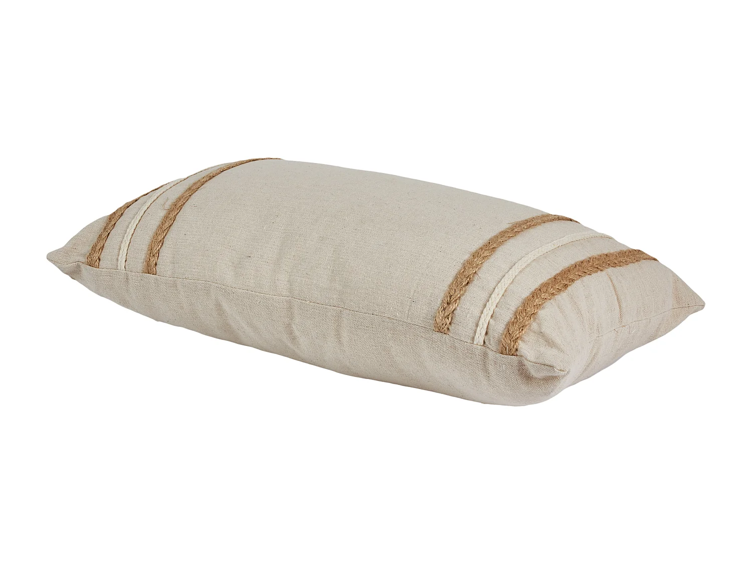 Coussin Beige Et Blanc Tresse 30x50cm Beige