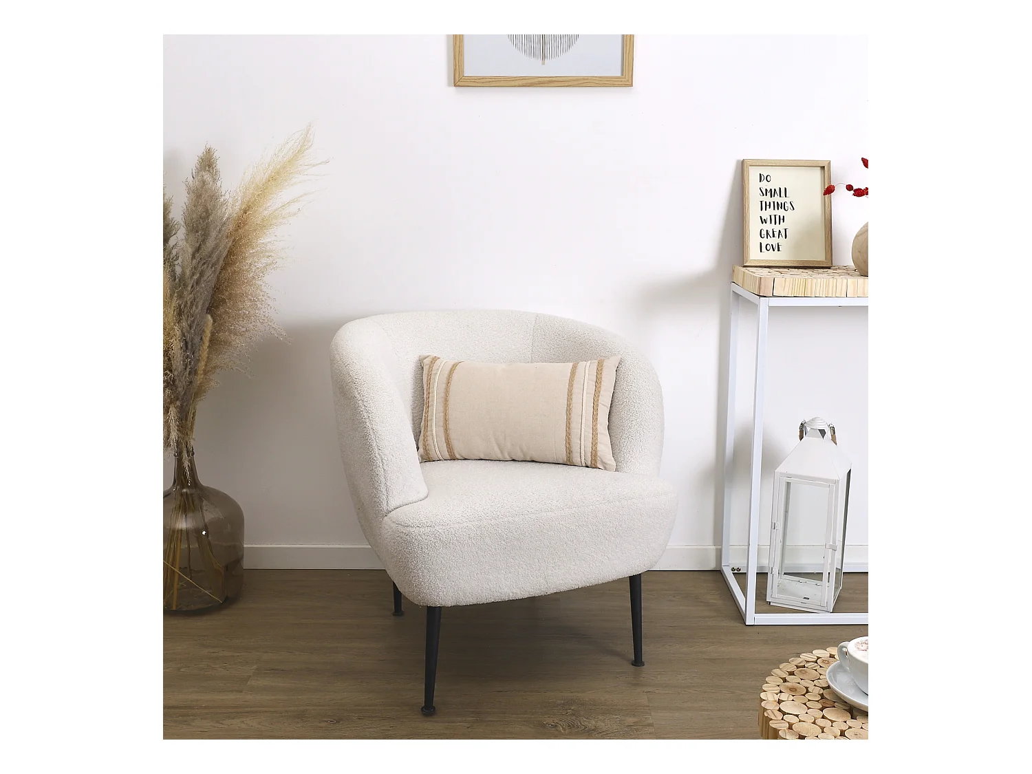 Coussin Beige Et Blanc Tresse 30x50cm Beige