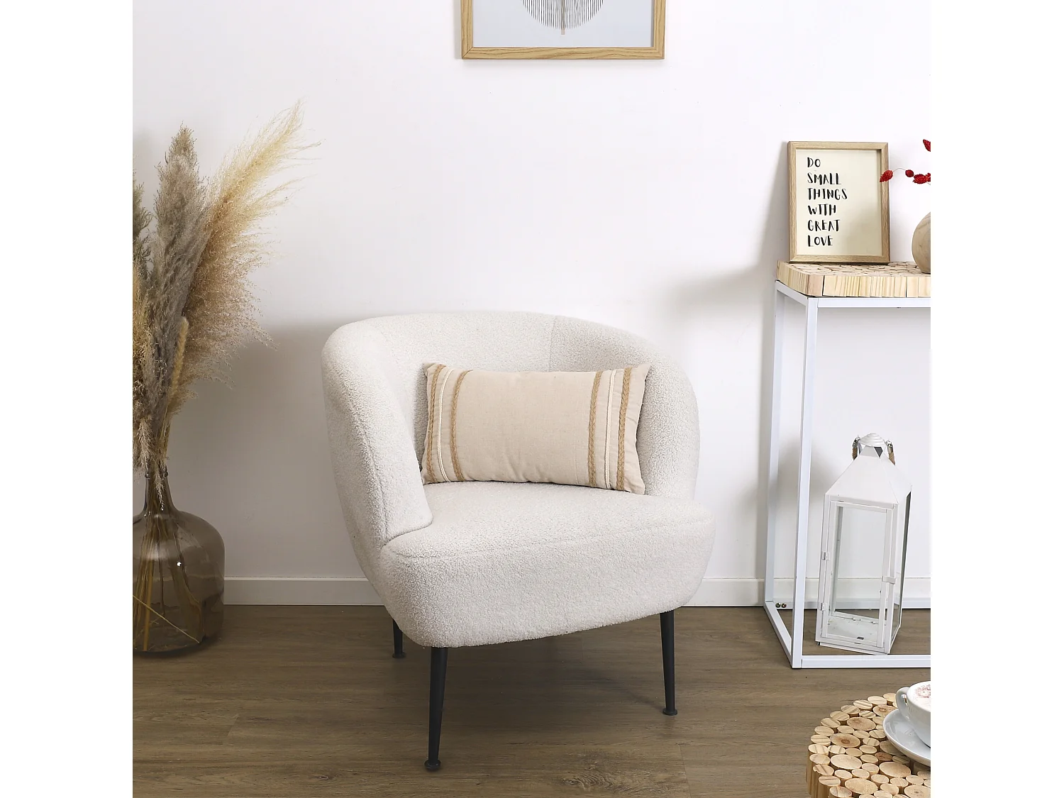 Coussin Beige Et Blanc Tresse 30x50cm Beige