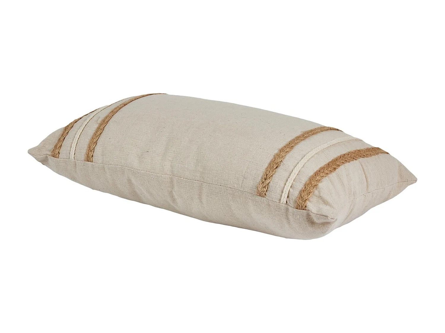 Coussin Beige Et Blanc Tresse 30x50cm Beige