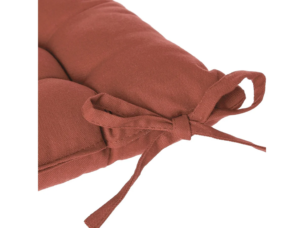 Lot de 4 Galettes de chaise en Coton Terracotta 38 x 38 cm