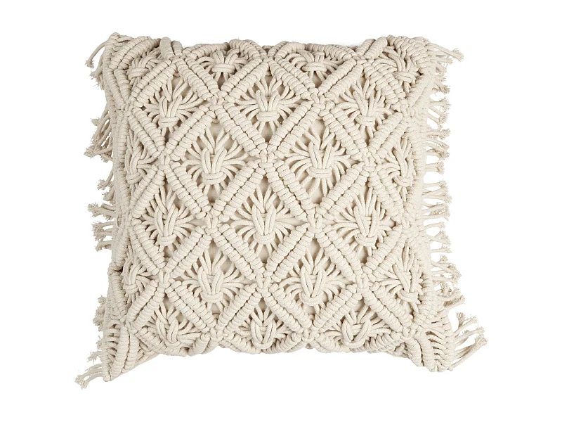 Coussin Beige Macrame 40x40cm Beige