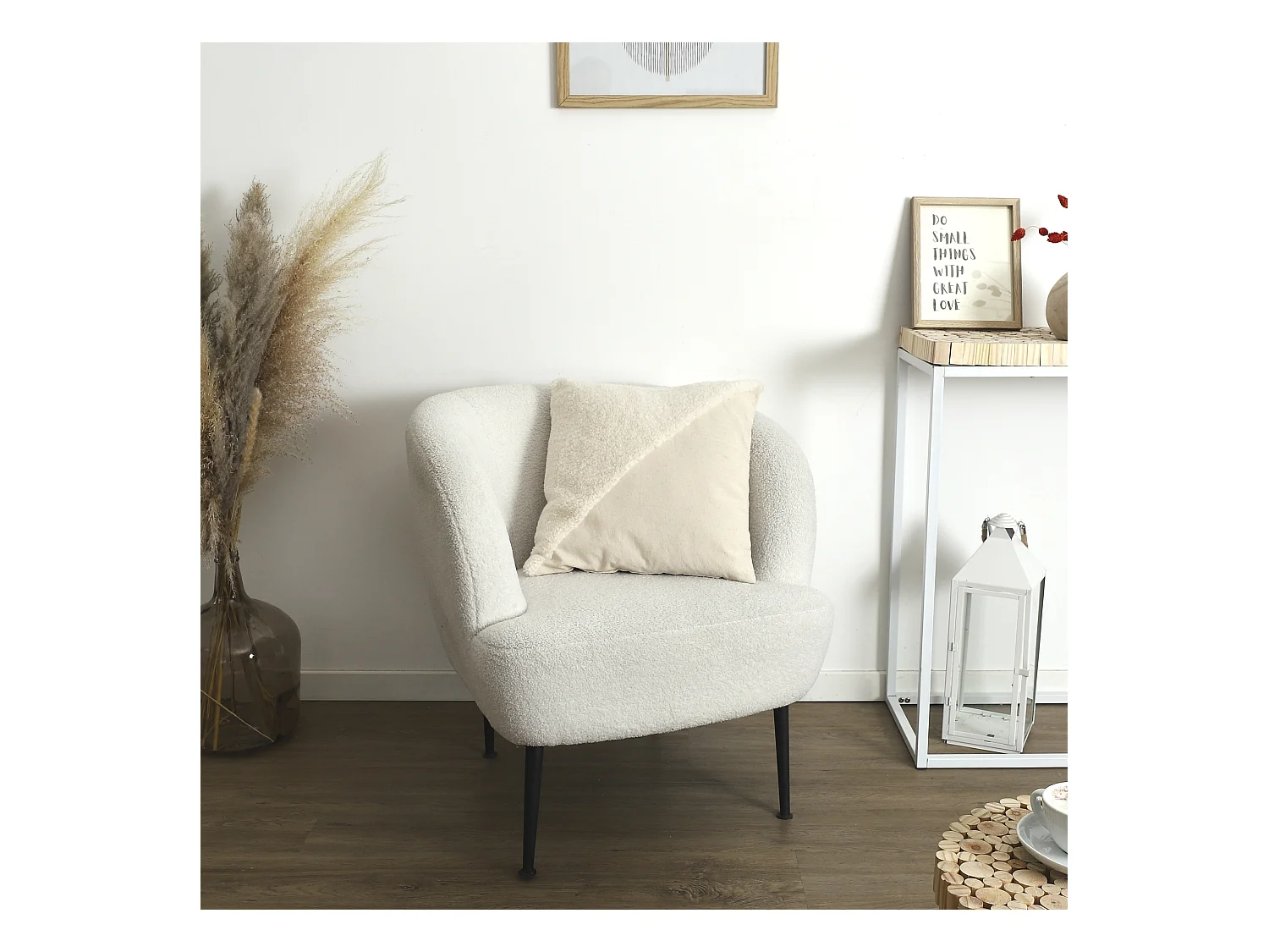 Coussin Beige Tufte 40x40cm Beige