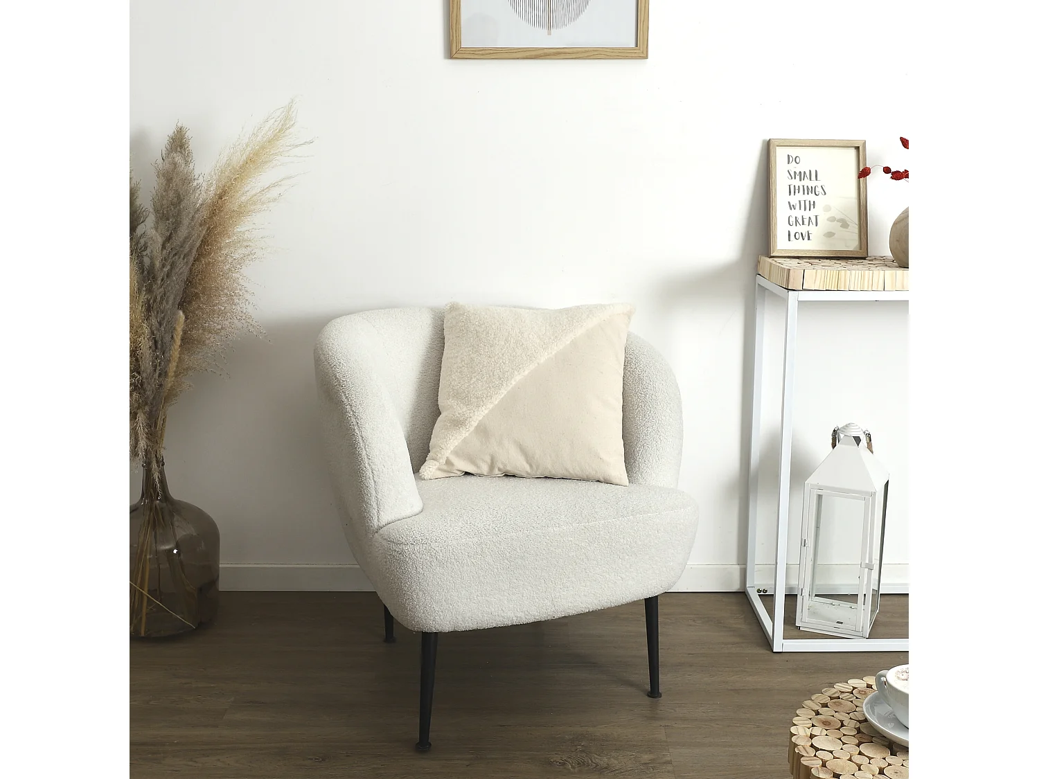 Coussin Beige Tufte 40x40cm Beige