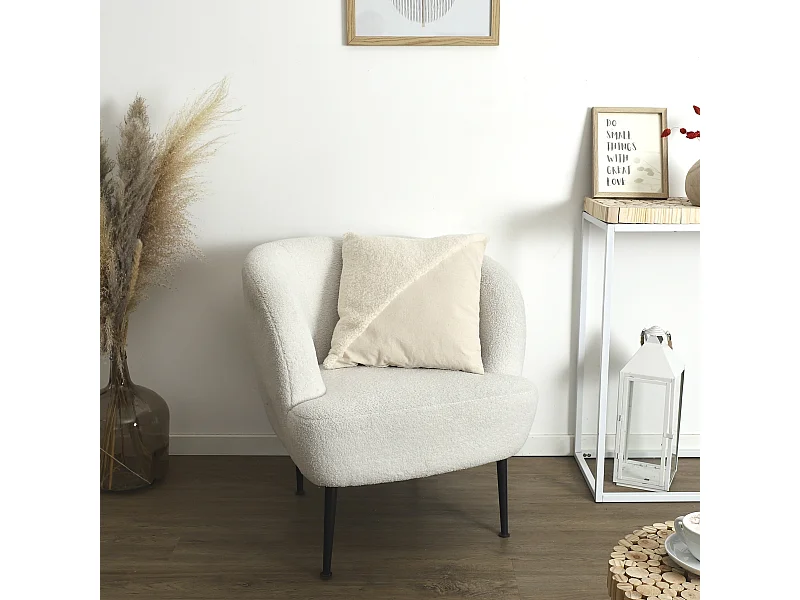 Coussin Beige Tufte 40x40cm Beige