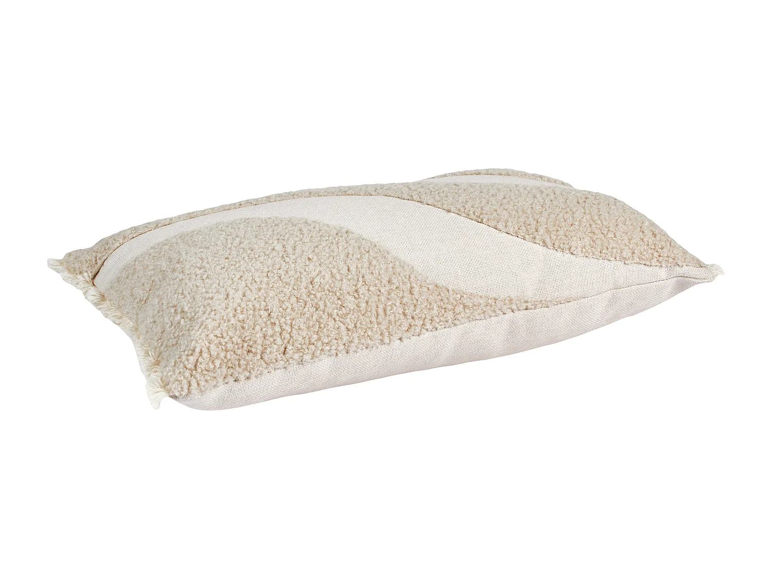 Coussin Beige Et Blanc Tufte 30x50cm Beige