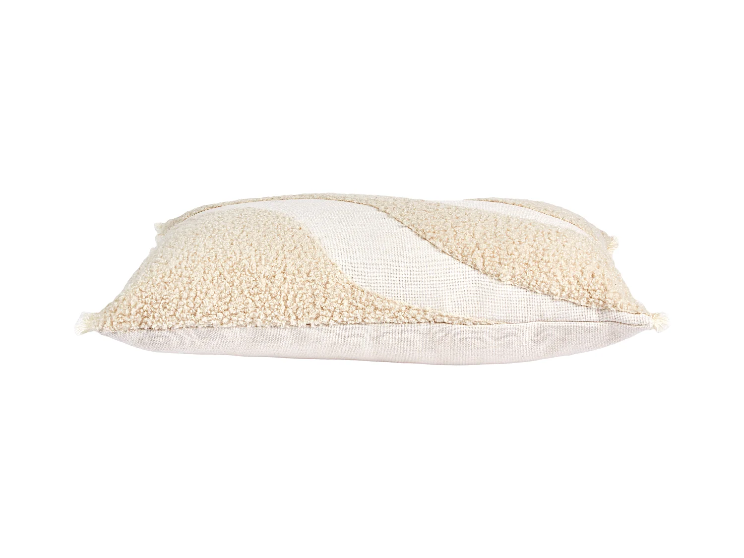 Coussin Beige Et Blanc Tufte 30x50cm Beige