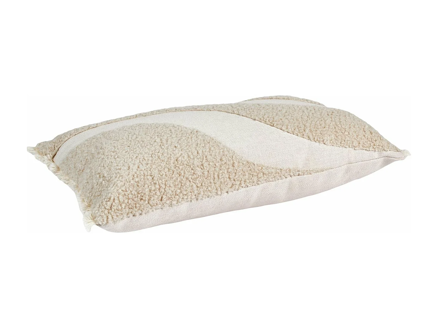 Coussin Beige Et Blanc Tufte 30x50cm Beige