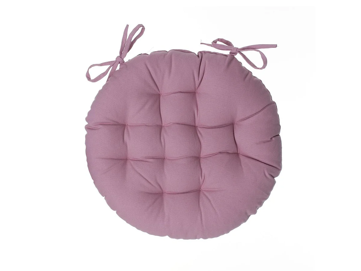Lot de 4 Galettes de chaise en Coton Rose D 38 cm