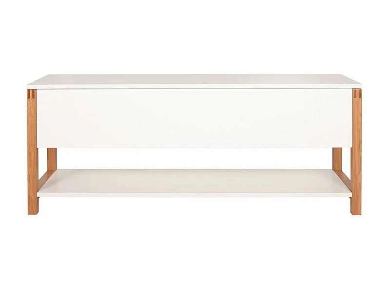 Banc de Rangement Design "Northgate" 120cm Chêne & Blanc
