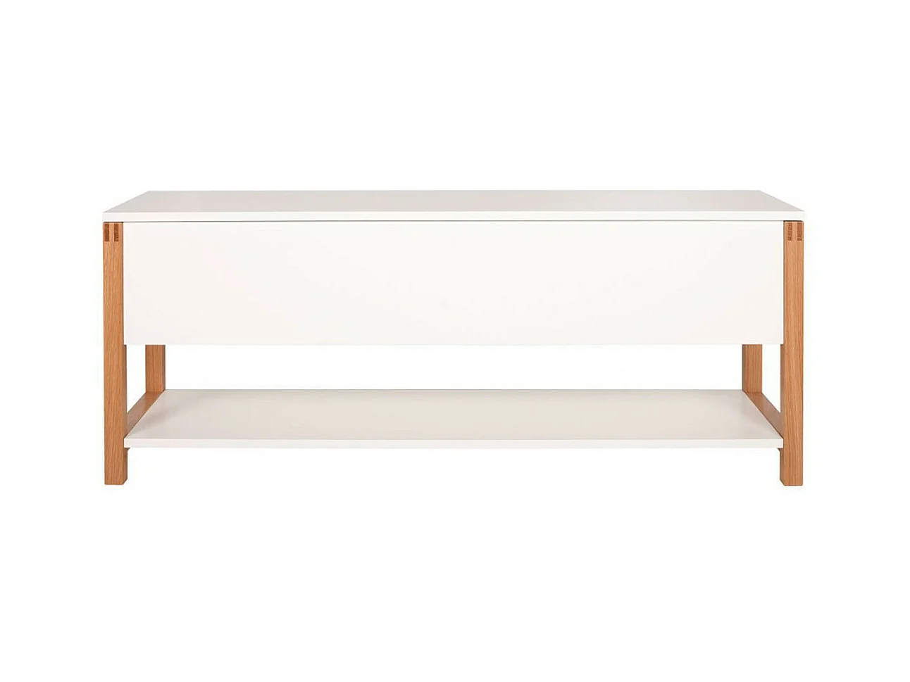 Banc de Rangement Design "Northgate" 120cm Chêne & Blanc