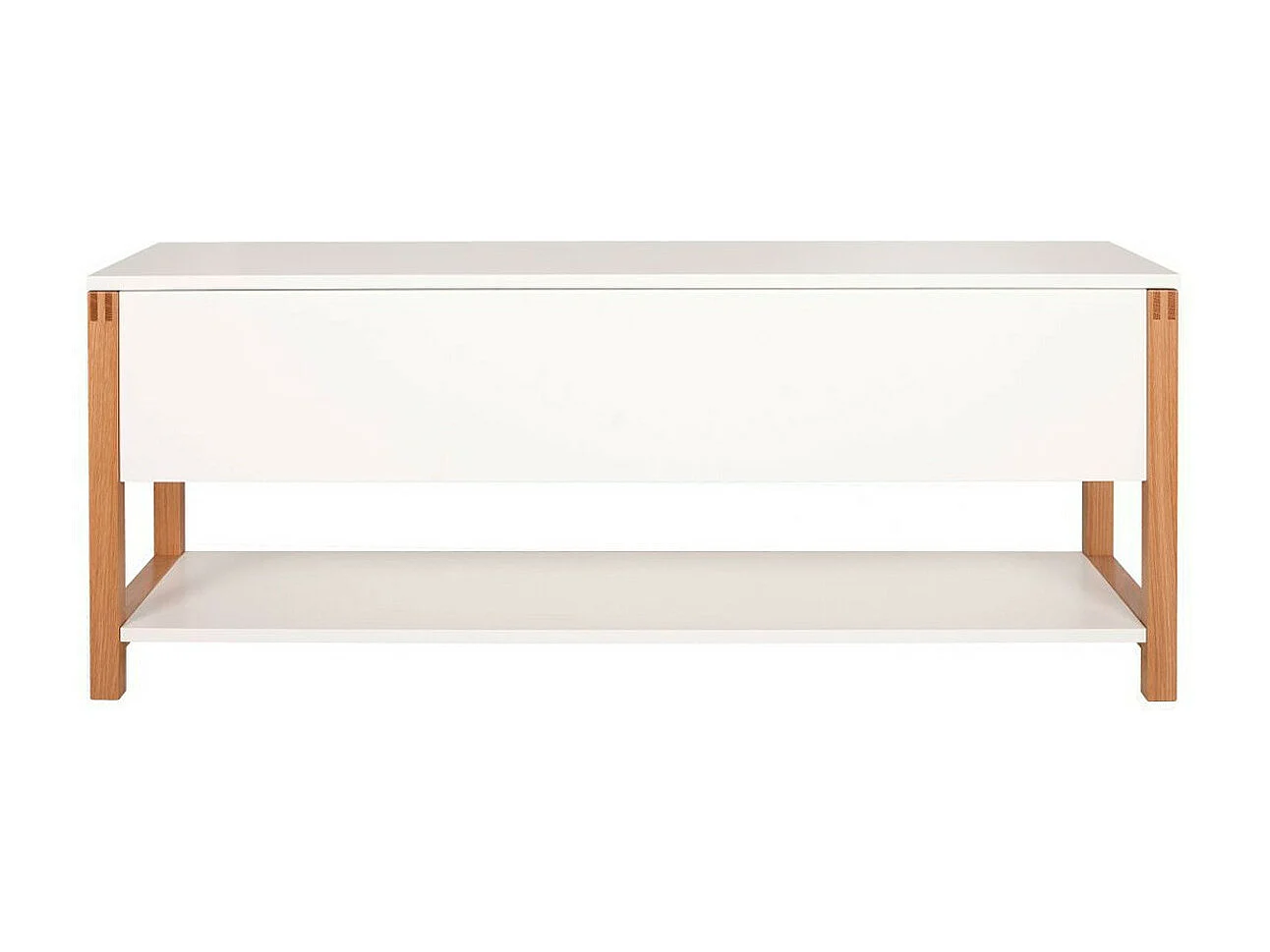 Banc de Rangement Design "Northgate" 120cm Chêne & Blanc