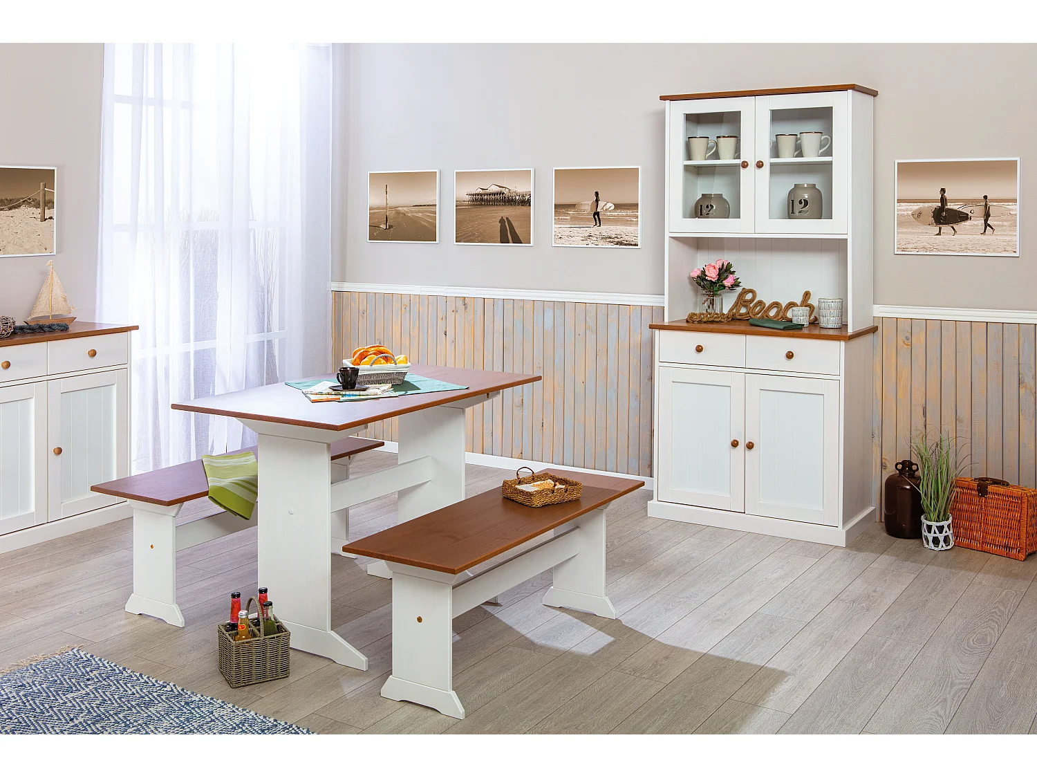 Banc Design en Bois "Terland" 110cm Blanc
