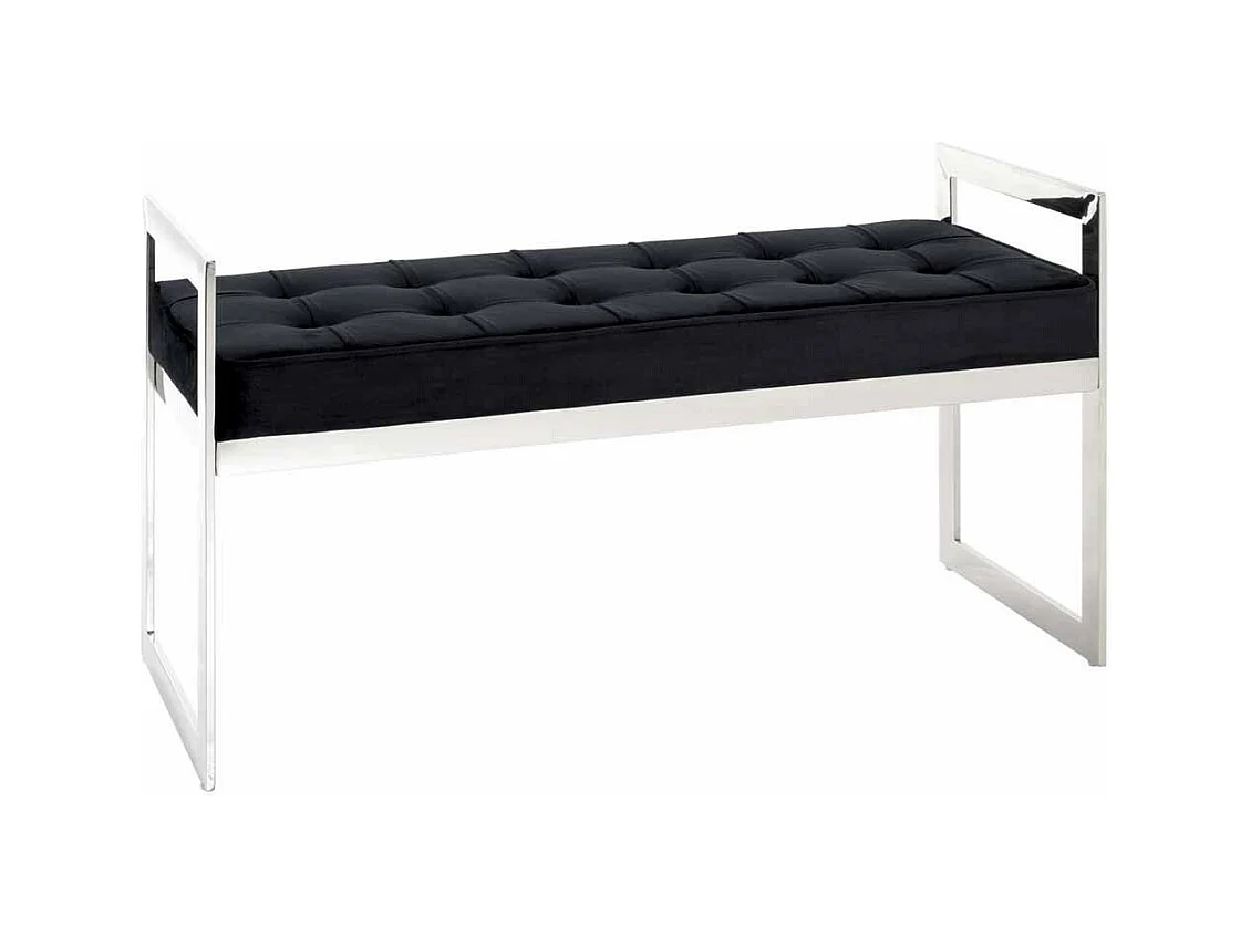 Banc Design en Velours "Noja" 100cm Noir