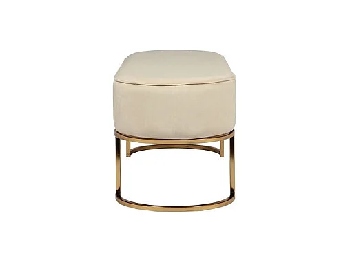 Banc Design en Velours "Athea" 105cm Crème & Or
