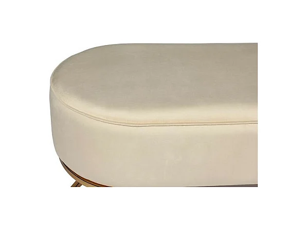 Banc Design en Velours "Athea" 105cm Crème & Or