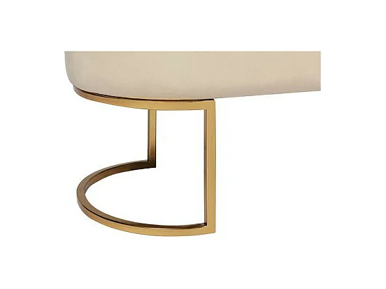Banc Design en Velours "Athea" 105cm Crème & Or