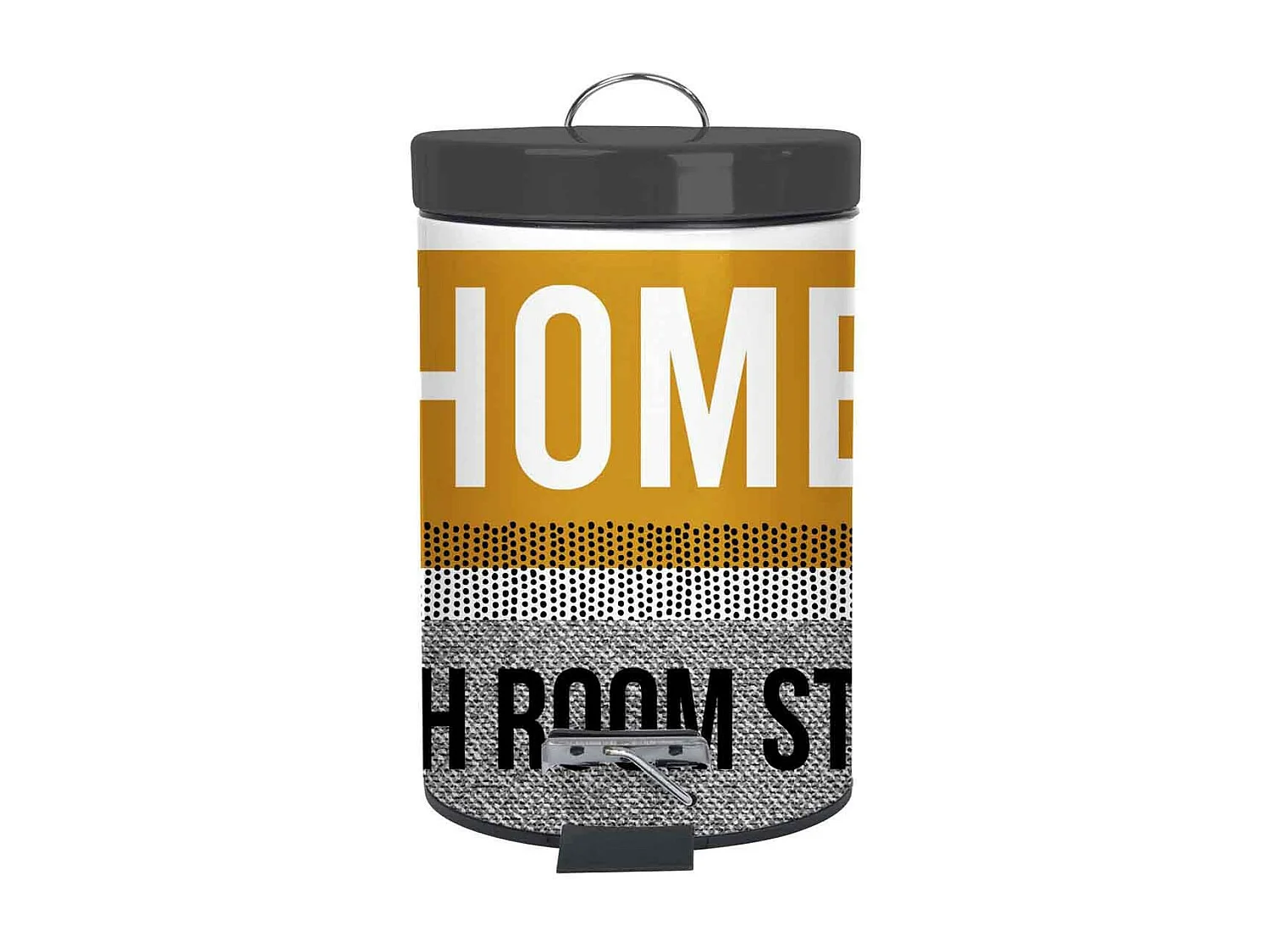 Poubelle de Salle de Bain "Street" 3L Ocre & Gris