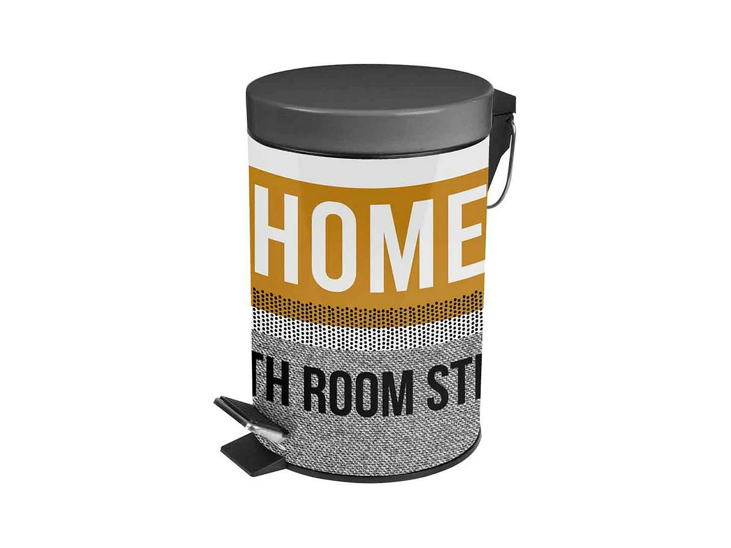 Poubelle de Salle de Bain "Street" 3L Ocre & Gris