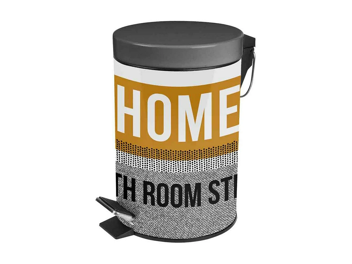 Poubelle de Salle de Bain "Street" 3L Ocre & Gris