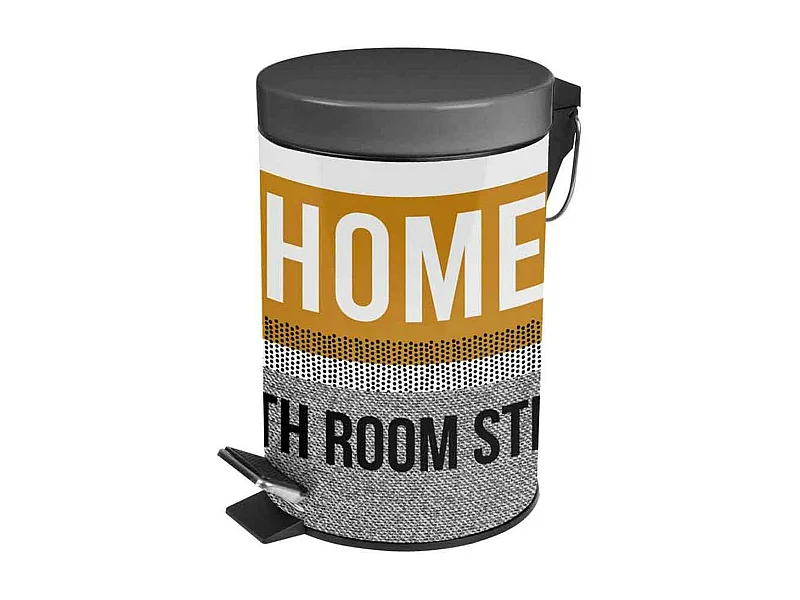 Poubelle de Salle de Bain "Street" 3L Ocre & Gris