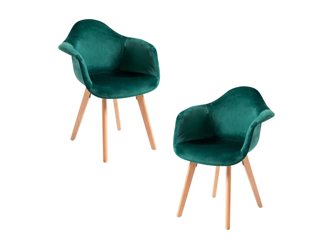 Packs Sillas Comedor - Pack 2 Sillas Belu Terciopelo - Verde