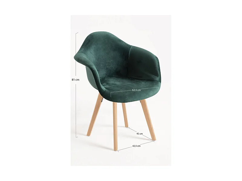 Packs Sillas Comedor - Pack 2 Sillas Belu Terciopelo - Verde