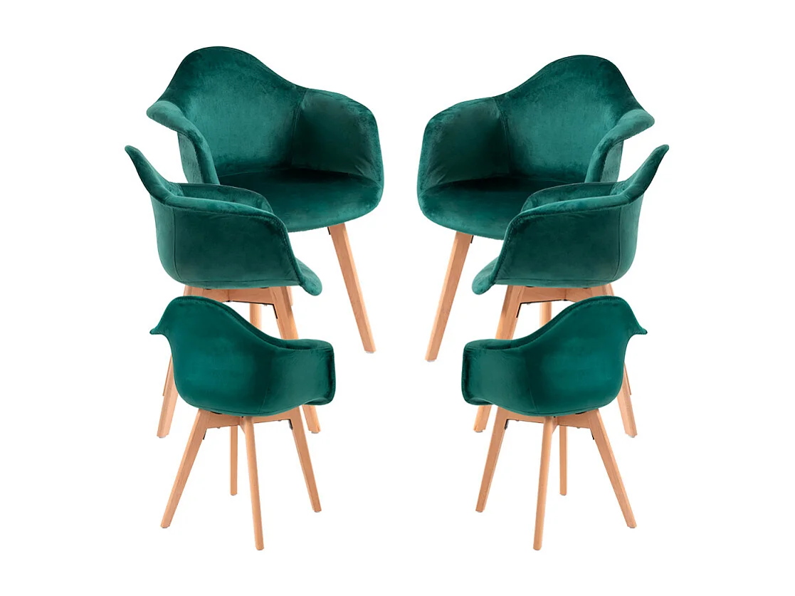 Packs Sillas Comedor - Pack 6 Sillas Belu Terciopelo - Verde