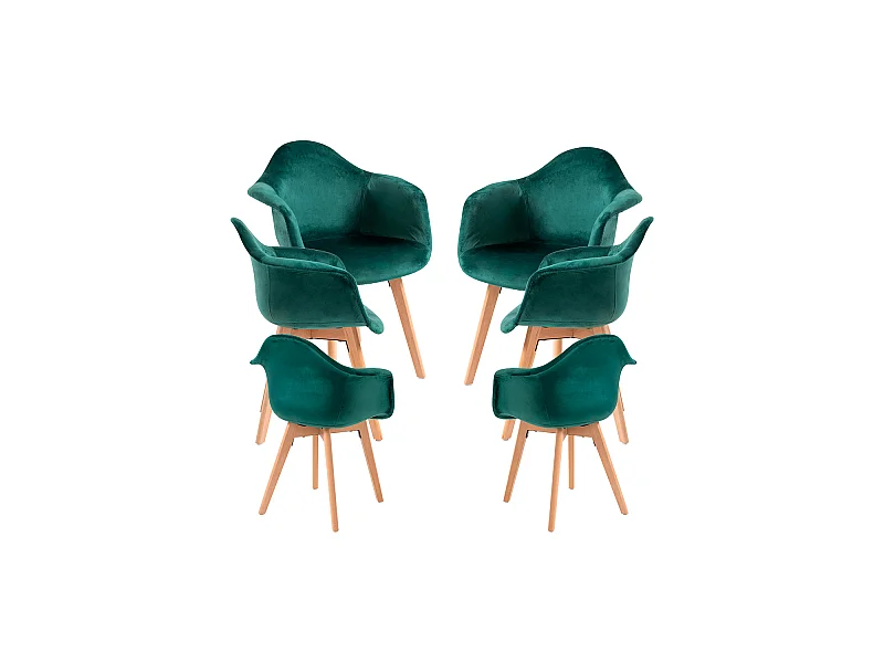 Packs Sillas Comedor - Pack 6 Sillas Belu Terciopelo - Verde