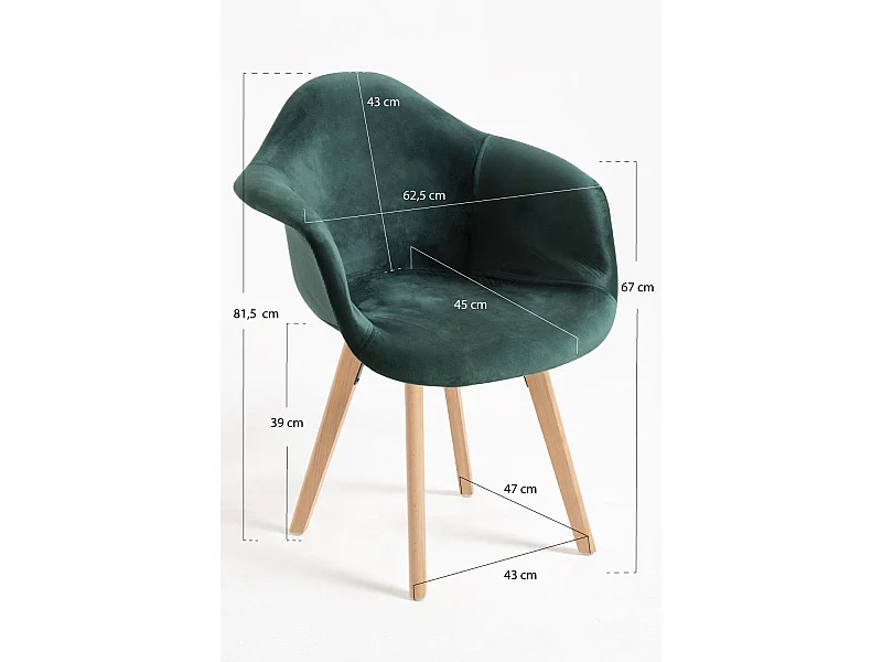 Packs Sillas Comedor - Pack 6 Sillas Belu Terciopelo - Verde